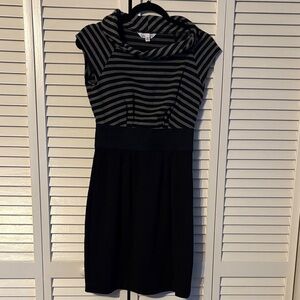 Speechless Black and Gray Striped Mini Dress